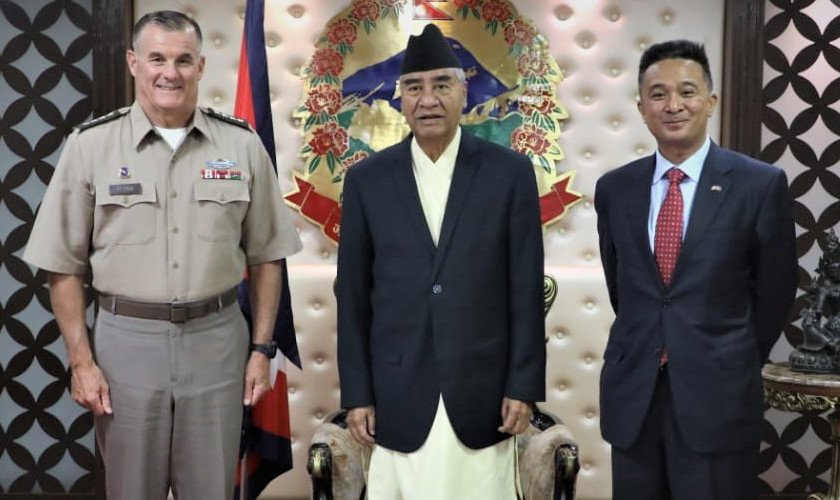 अमेरिकी जनरलले भेटे प्रधानमन्त्री देउवालाई