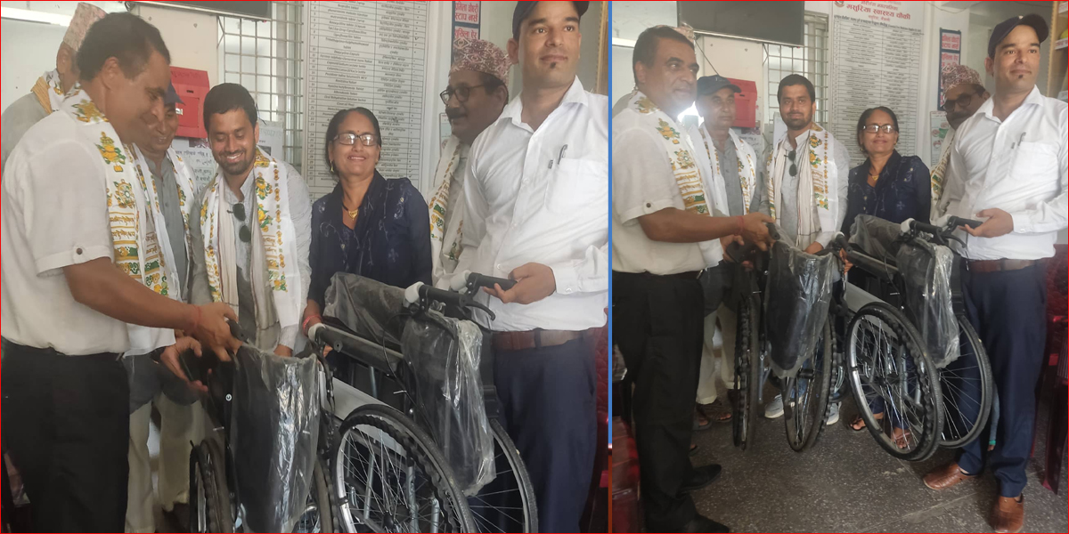 कैलालीको मसुरिया स्वास्थ्य चौकीलाई ह्विलचियर हस्तान्तरण