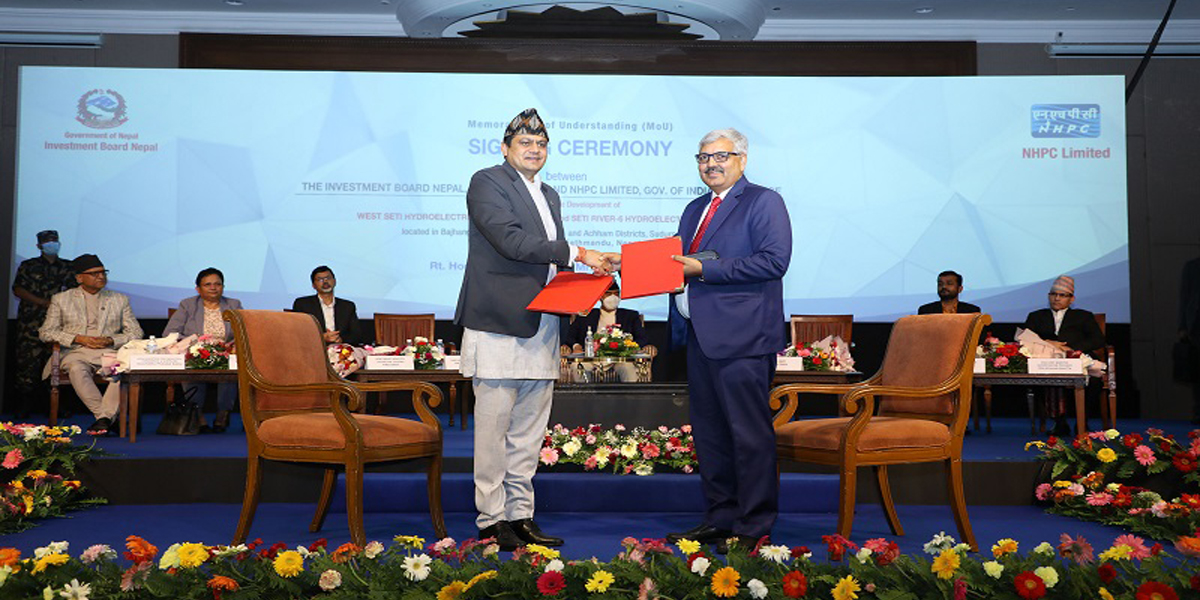 पश्चिम सेती र सेती नदी–६ परियोजनाको सर्वेक्षण अनुमति भारतीय कम्पनी एनएचपीसीलाई
