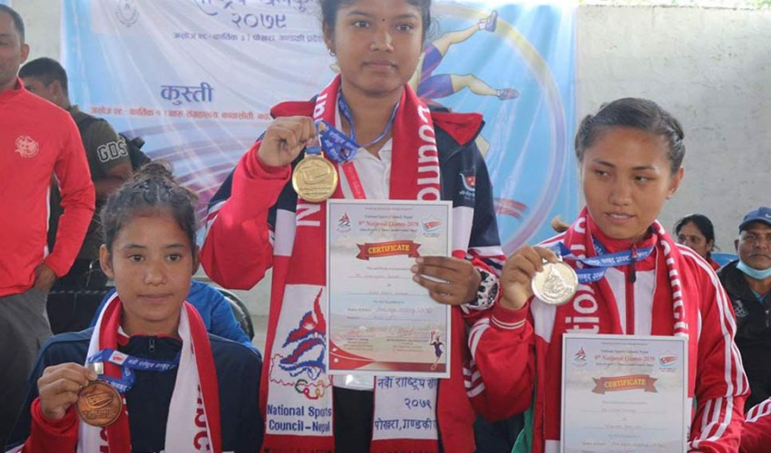 महिला कुस्तीमा सुदूरपश्चिमलाई ५ स्वर्ण