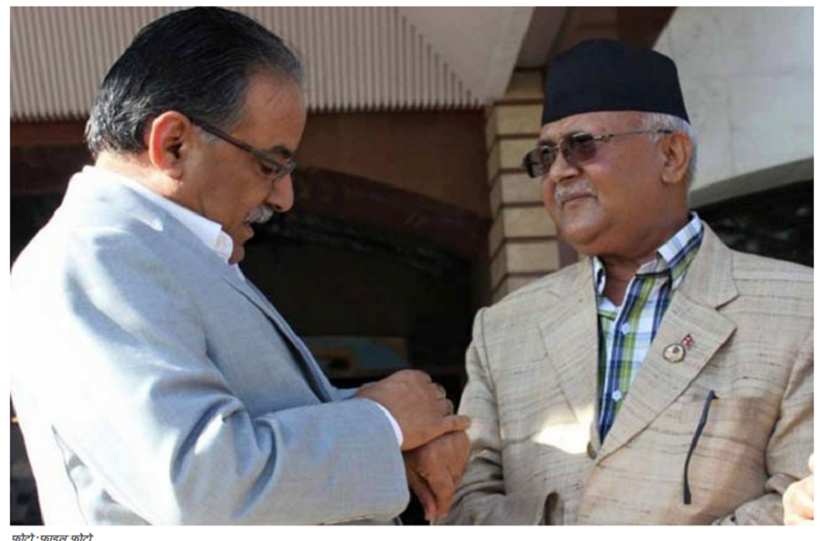 बालुवाटारमा  छुट्टाछुट्टै छलफलमा - ओली र प्रचण्ड